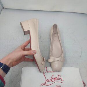 Christian Louboutin Leche Pink Mamaflirt Leather Ballerina Pump Shoe